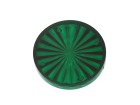 Insert 1 1/2" round, green transparent "Starburst"