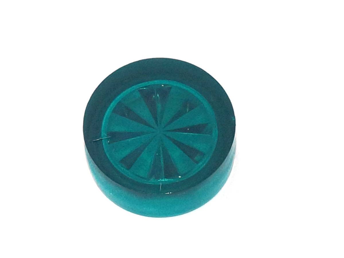 Insert 5/8" round, teal transparent "Starburst"