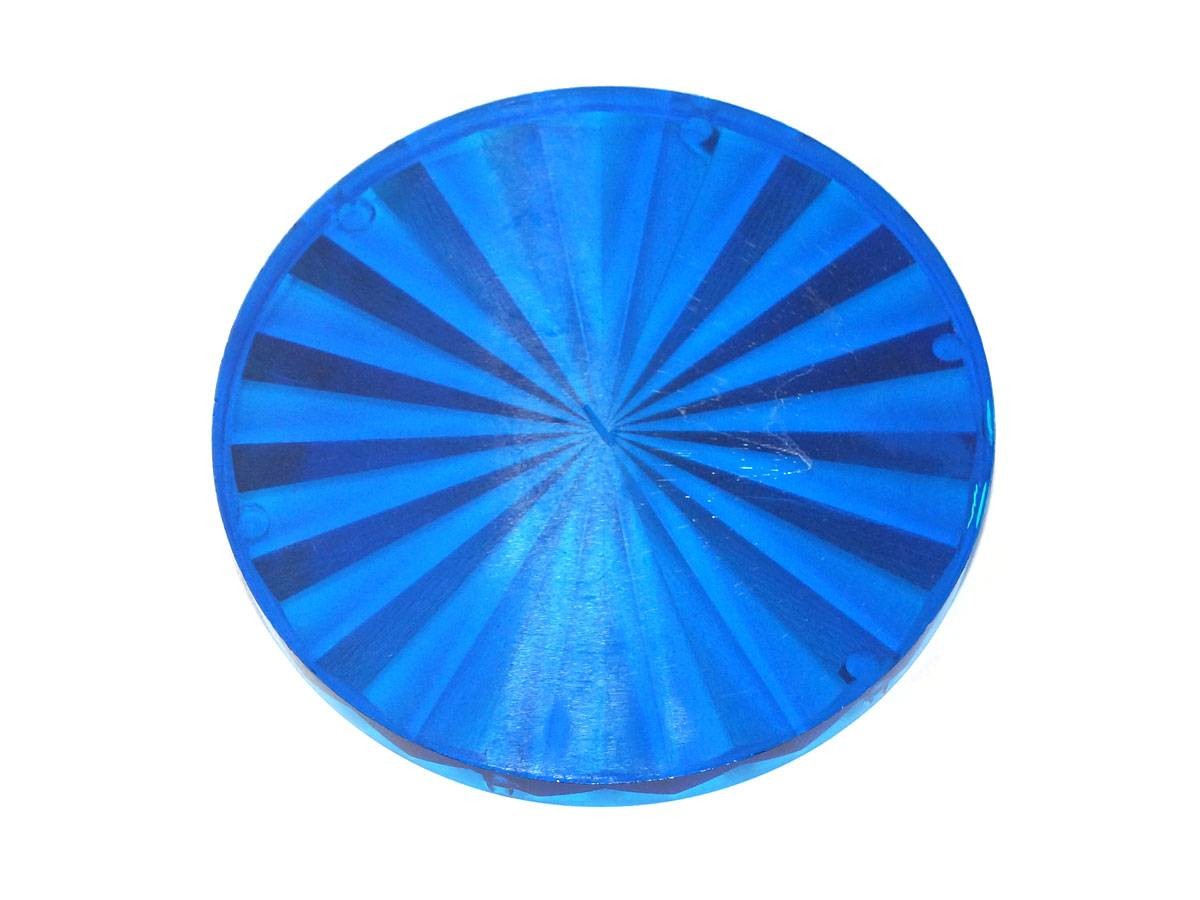 Insert 2 3/4" rund, blau transparent "Starburst"