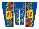 Cabinet Decal Set for Adventures of Rocky & Bullwinkle, blue