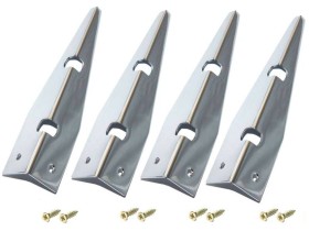 Metal Cabinet Protectors, chromed (Set of 4, incl. screws)