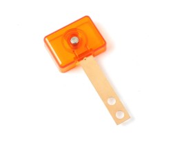 Target orange transparent, 3D rectangular extra wide