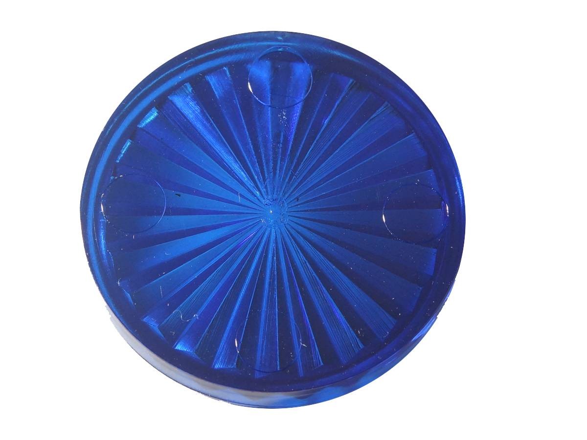 Insert 1 1/2" round, blue transparent "Starburst" (PI-112RBT)