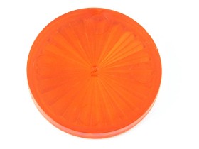 Insert 1 1/2" rund, amber transparent "Starburst" (PI-112RAS)