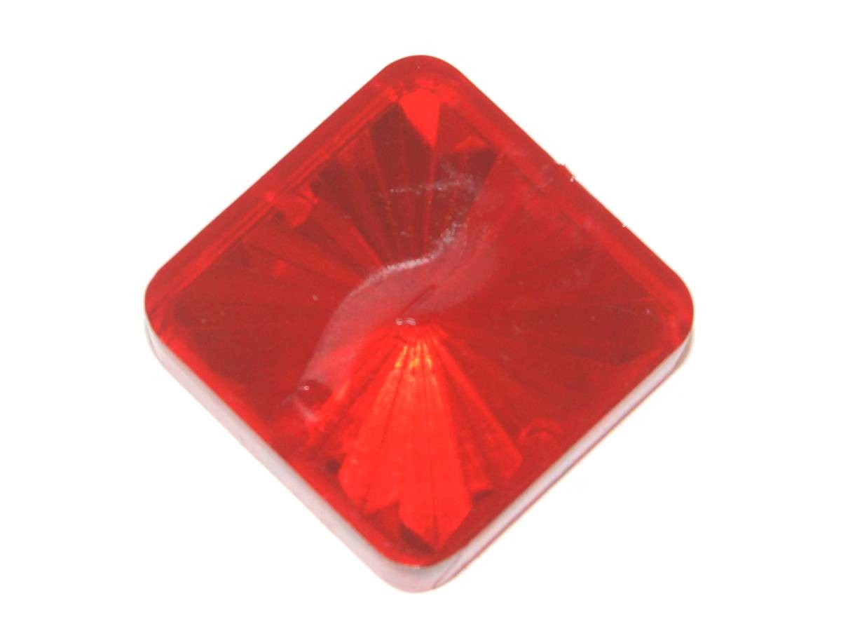 Insert 1" square, red transparent "Starburst" (PI-1SSR)