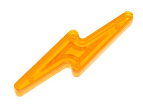 Insert 2 7/8" Lightning Bolt, orange transparent  "Outline"