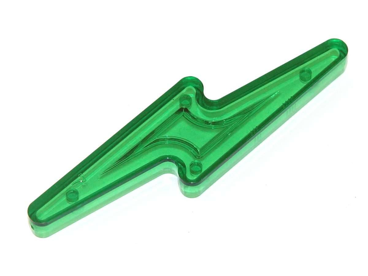 Insert 2 7/8" Lightning Bolt, green transparent  "Outline"