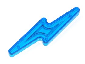 Insert 2 7/8" Lightning Bolt, blue transparent  "Outline"