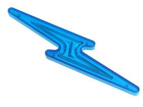 Insert 5 1/2" Lightning Bolt, blue transparent  "Outline"