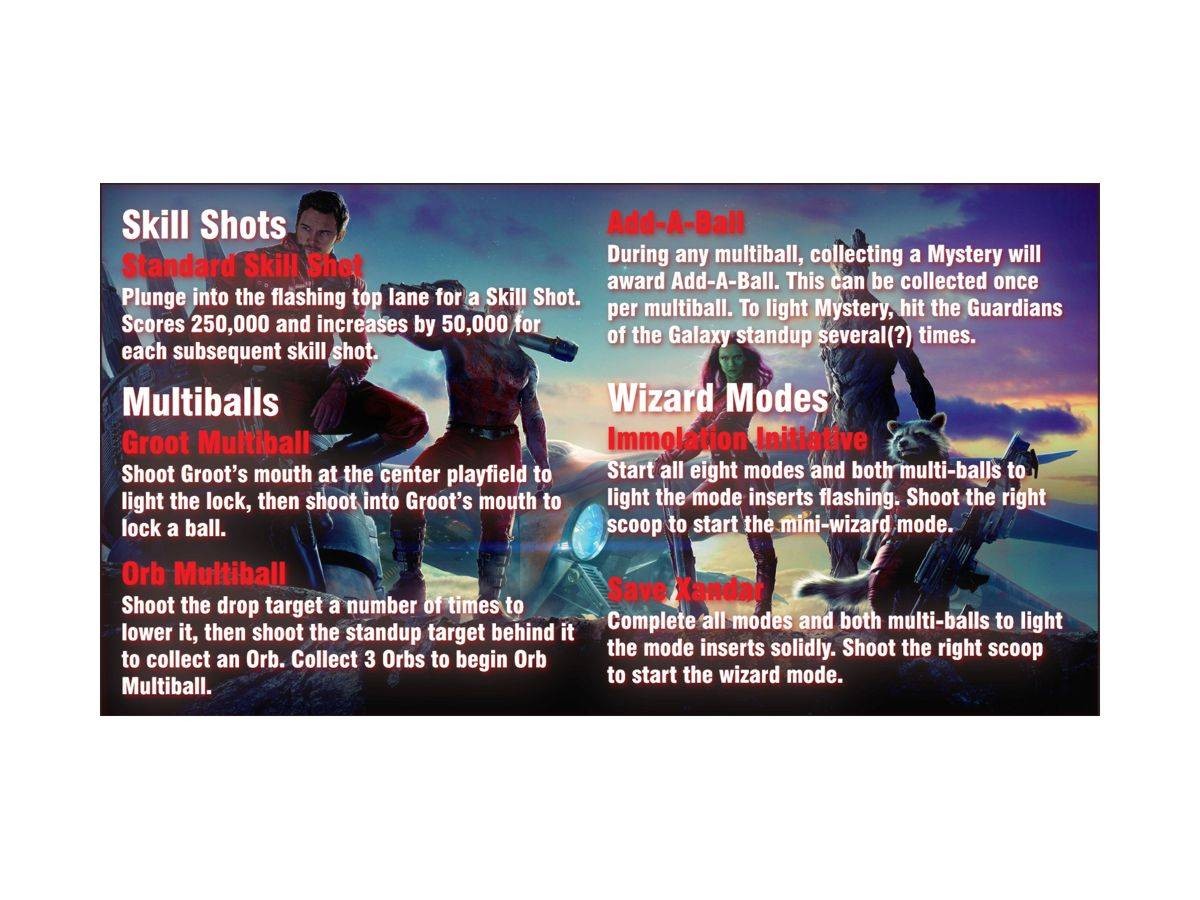 Instruction Card 1 for Guardians of the Galaxy