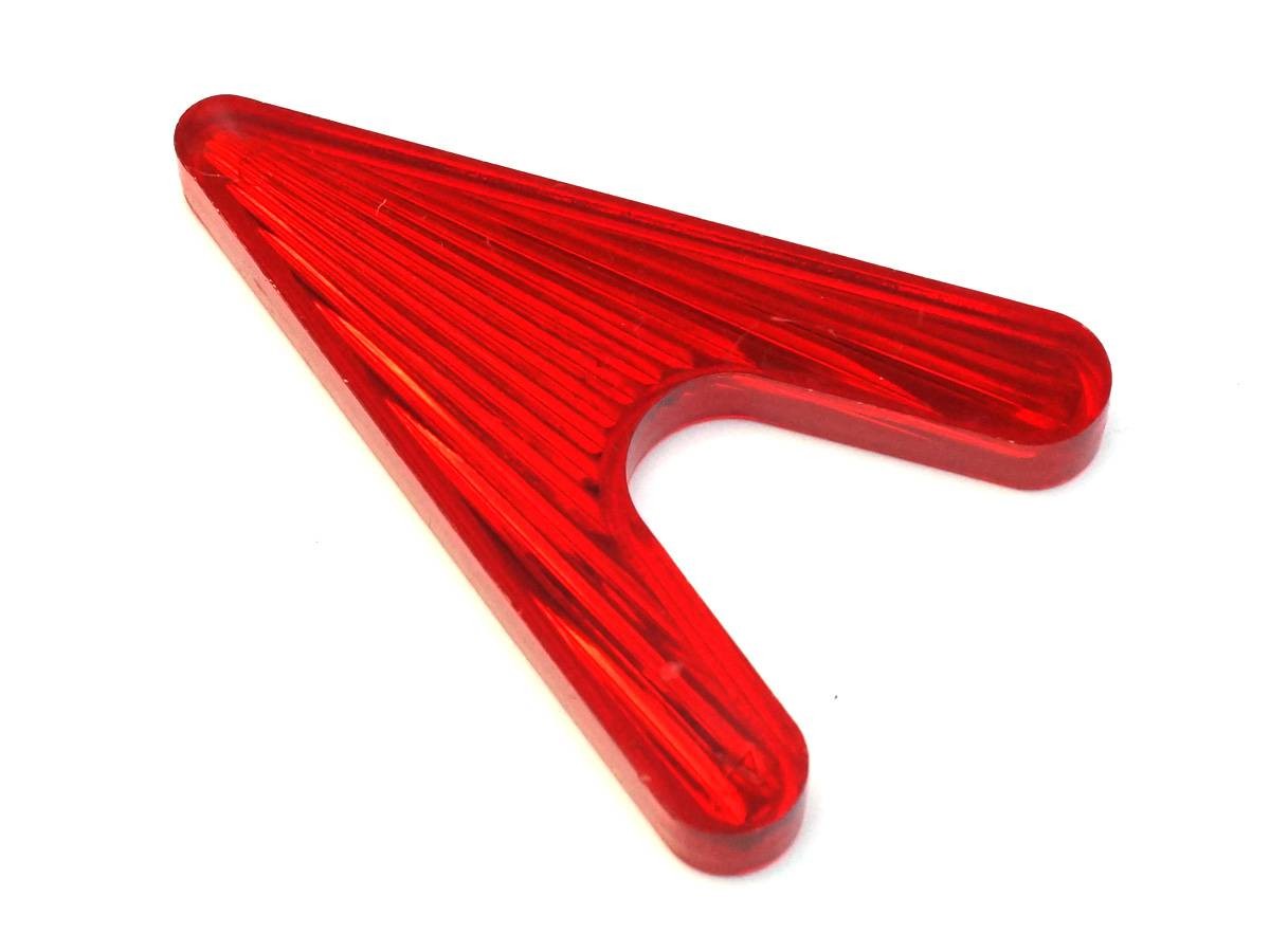 Insert 2 1/4" x 1 5/8" Arrowhead, red transparent "Starburst"