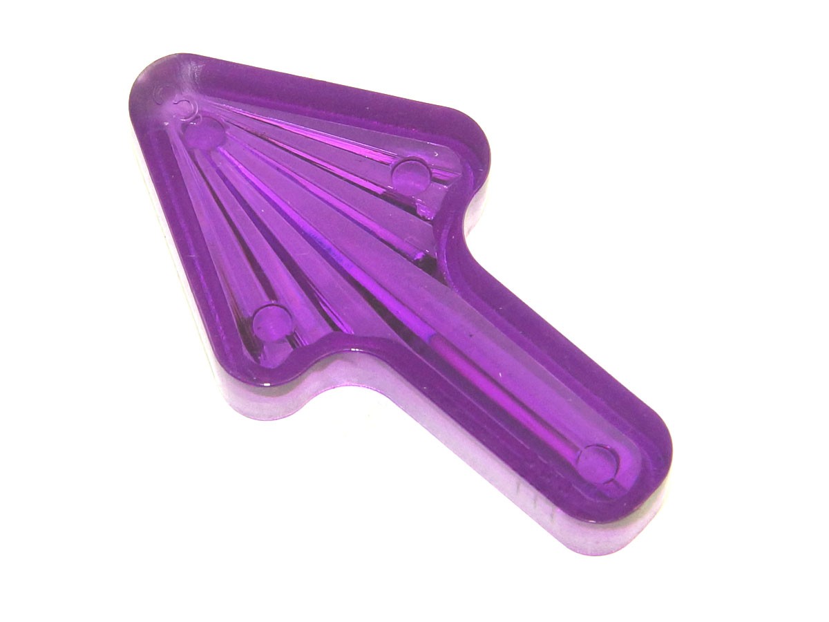 Insert 1-1/2" x 13/16" Arrow, purple transparent "Starburst"