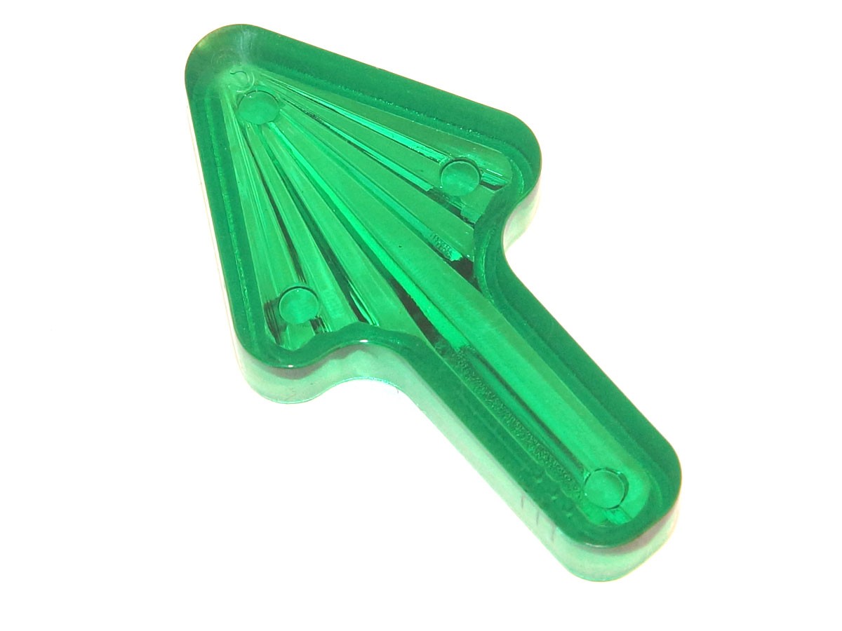 Insert 1-1/2" x 13/16" Arrow, green transparent "Starburst"