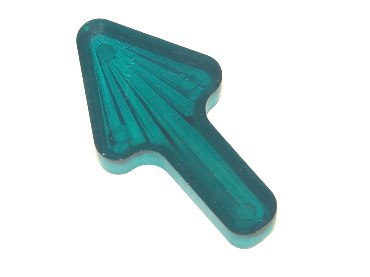 Insert 1-1/2" x 13/16" Pfeil, teal transparent "Starburst"