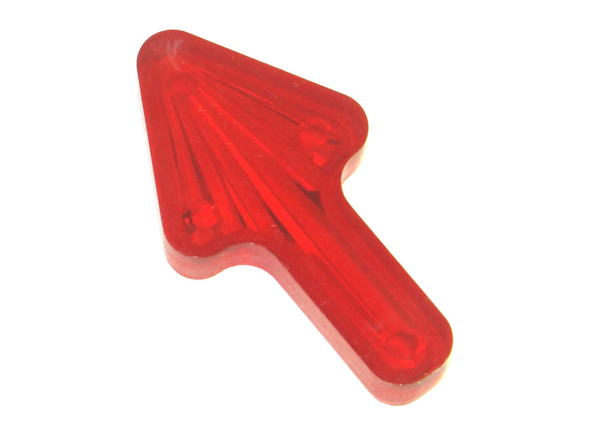 Insert 1-1/2" x 13/16" Arrow, red transparent "Starburst"