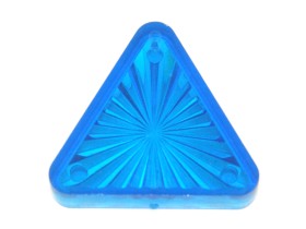 Insert 1-1/16" dreieckig, blau transparent "Starburst"