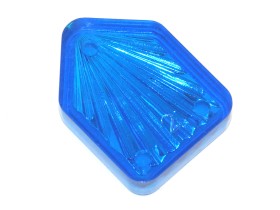 Insert 1" Shield, blue transparent "Starburst"