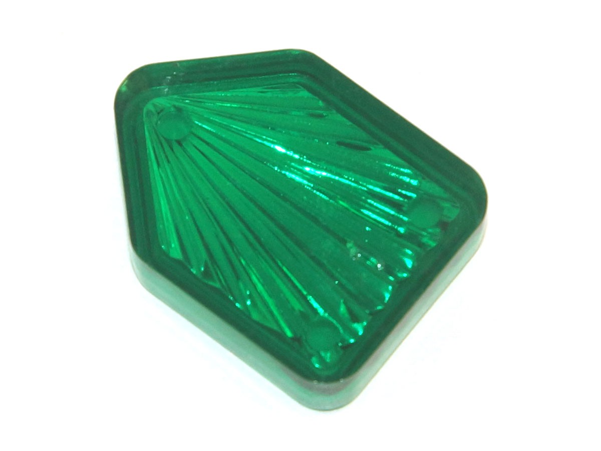 Insert 1" Shield, green transparent "Starburst"