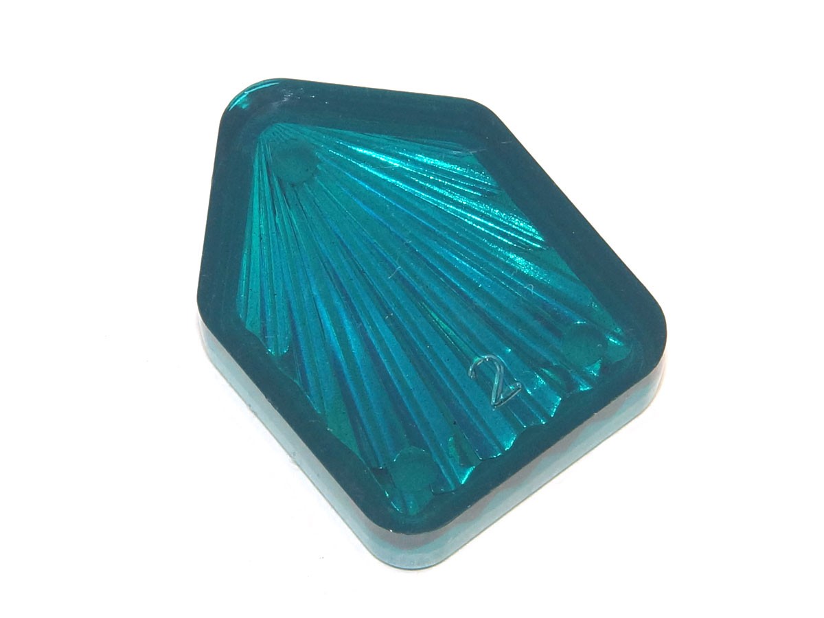 Insert 1" Shield, teal transparent "Starburst"