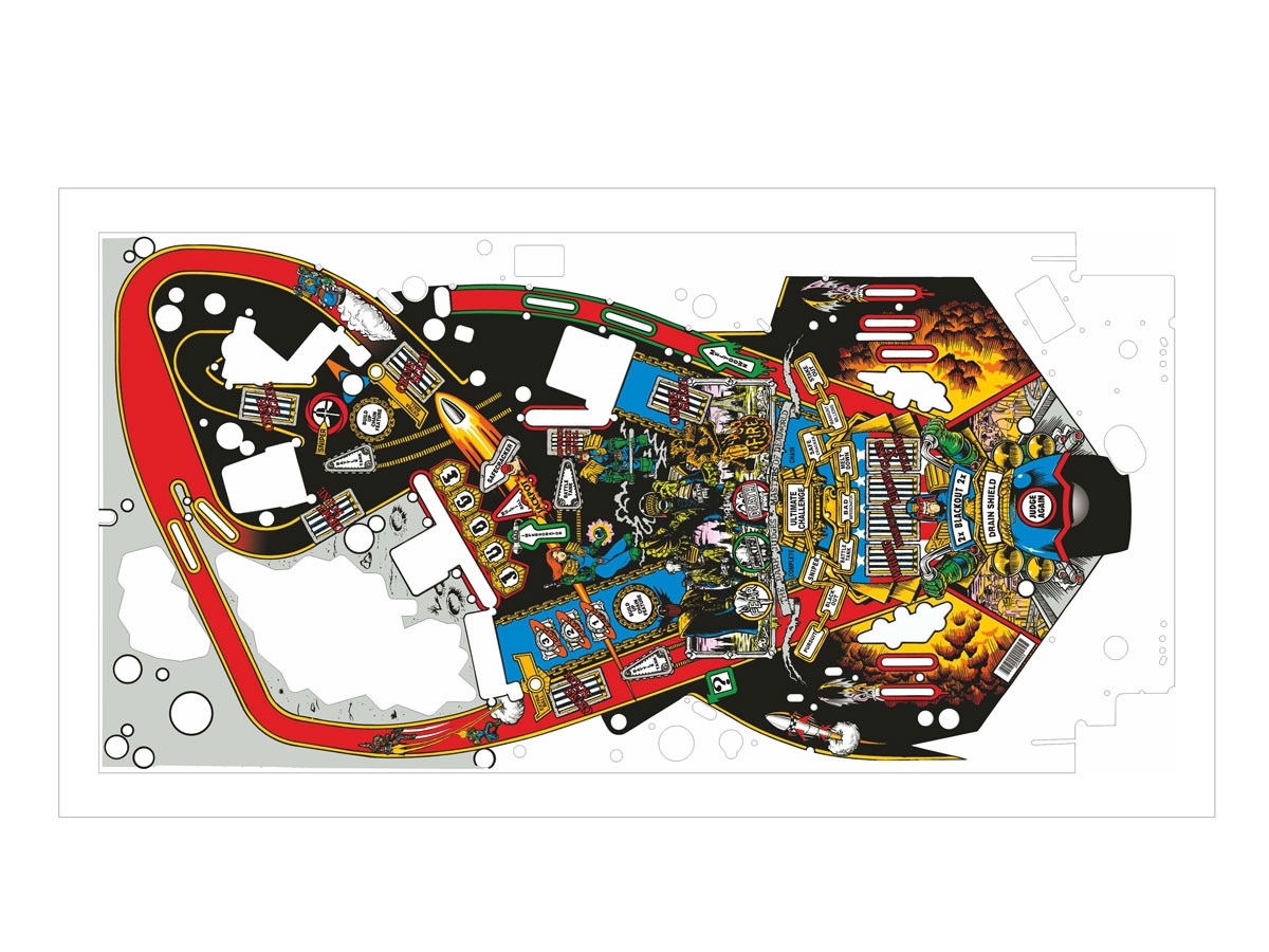 Printed Playfield Protektor für Judge Dredd