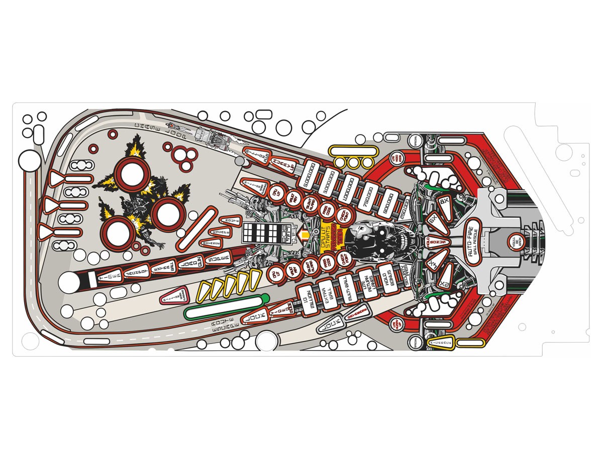 Printed Playfield Protector for Terminator 2