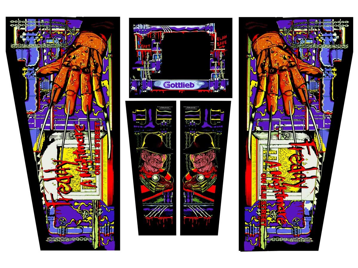 Cabinet Decal Set for Freddy: a Nightmare on Elm Street