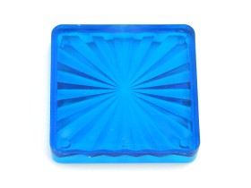 Insert 1-1/2" quadratisch, blau transparent "Starburst"