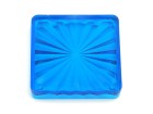 Insert 1-1/2" quadratisch, blau transparent "Starburst"