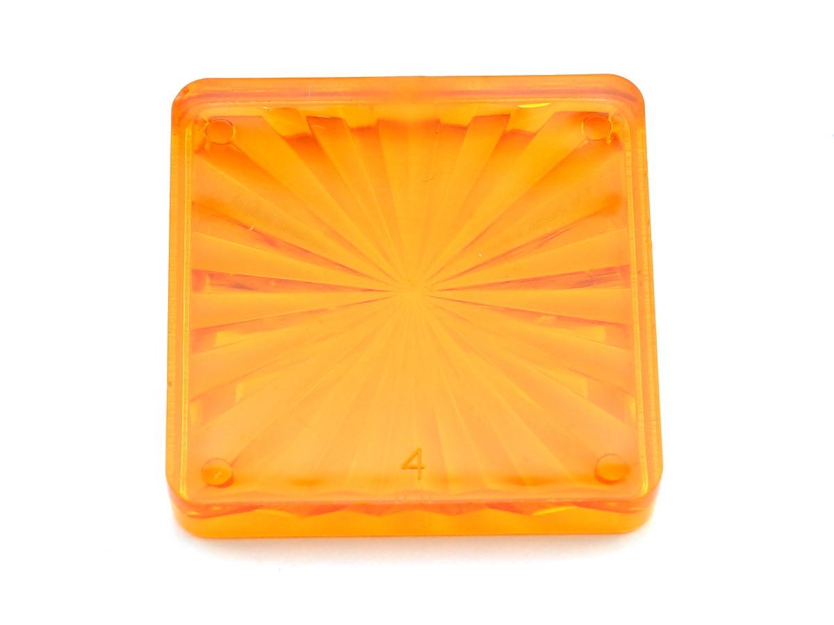 Insert 1-1/2" quadratisch, orange transparent "Starburst"