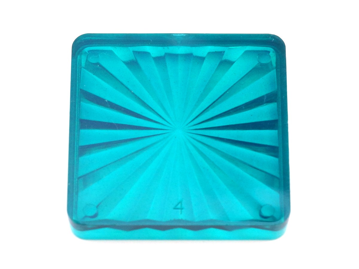 Insert 1-1/2" quadratisch, aquamarin transparent "Starburst"