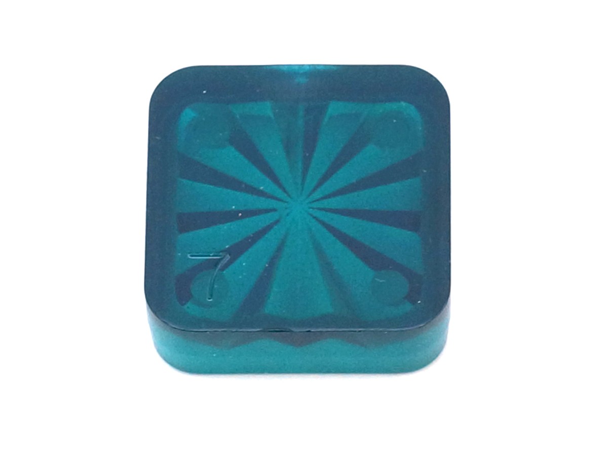 Insert 3/4" square, aquamarin transparent "Starburst"