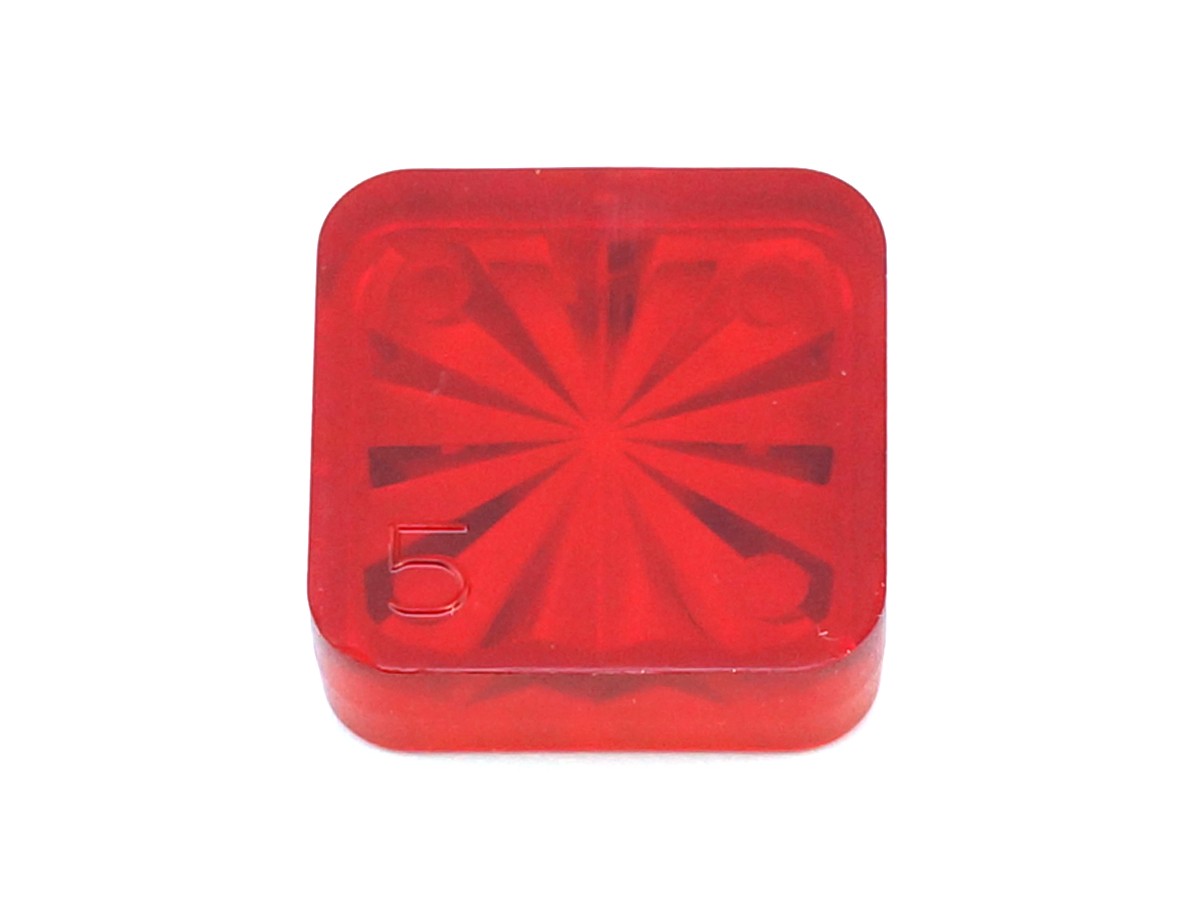 Insert 3/4" square, red transparent "Starburst"