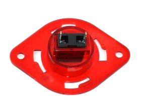 Lamp base Flasher Dome twist, red transparent