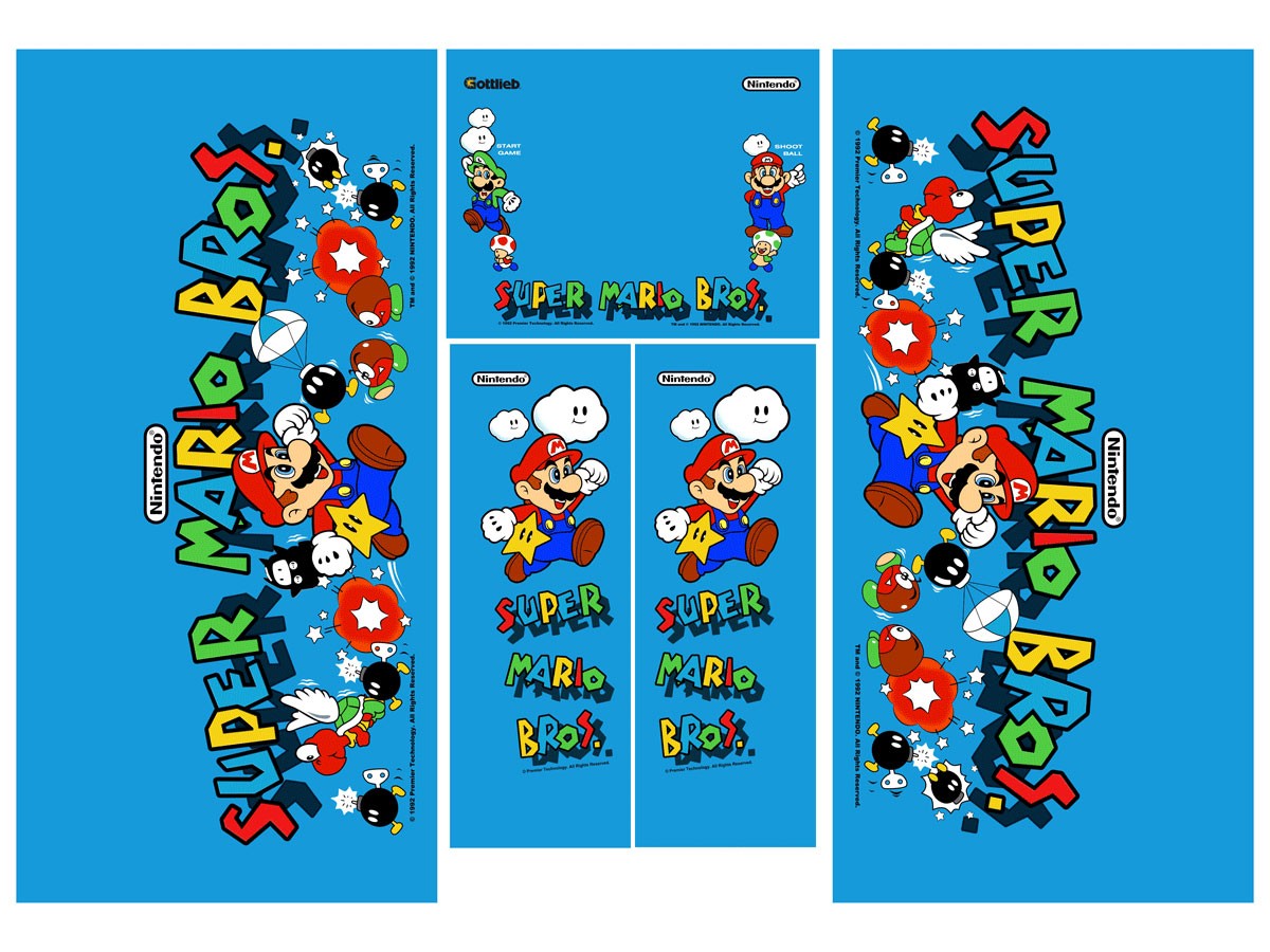 Cabinet Decal Set for Super Mario Bros.