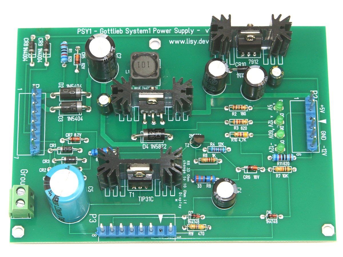 Power Supply Board for Gottlieb System 1