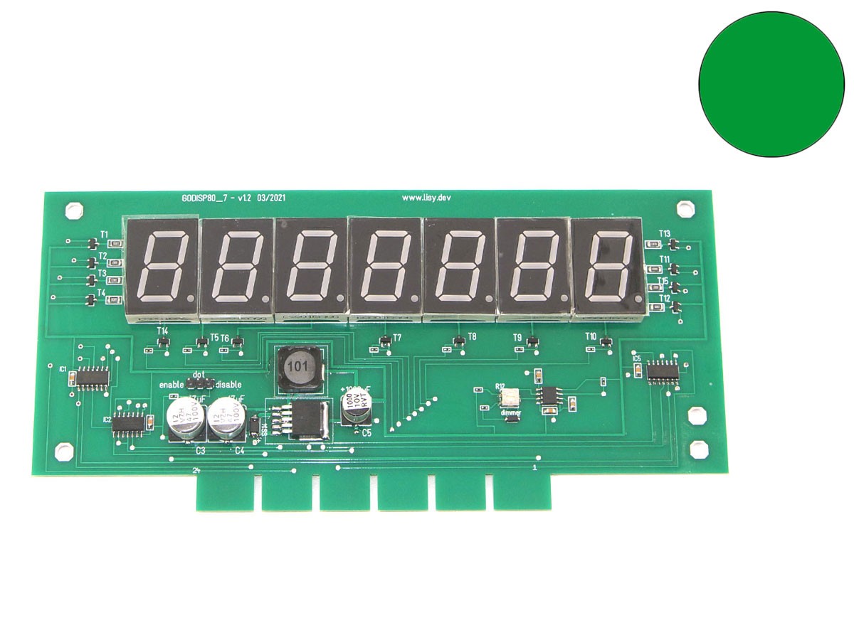 7-stelliges Display für Gottlieb System 80, grün