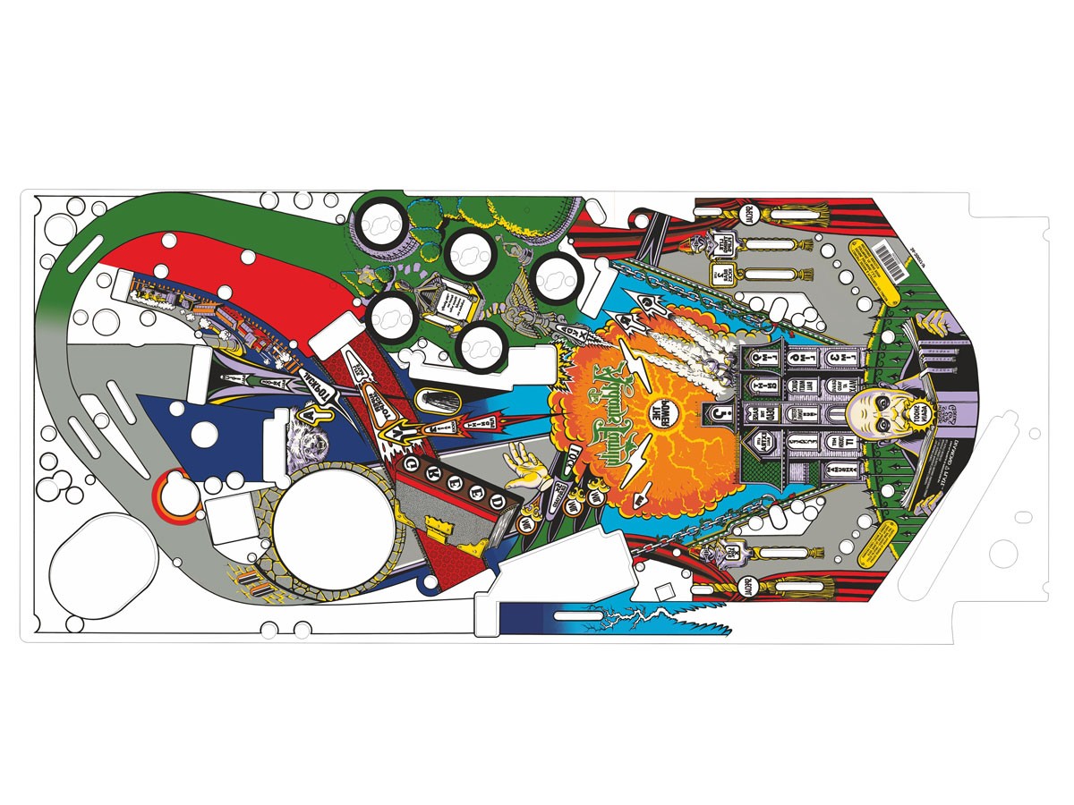 Playfield Overlay for The Addams Family "Neon Edition"