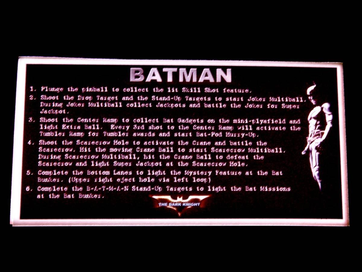 Instruction Card for Batman, transparent