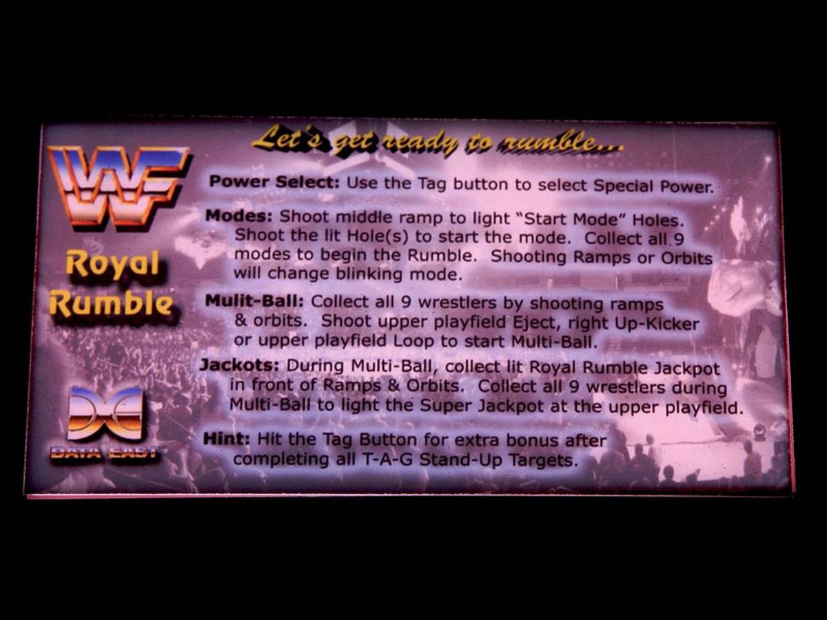 Instruction Card für WWF Royal Rumble, transparent