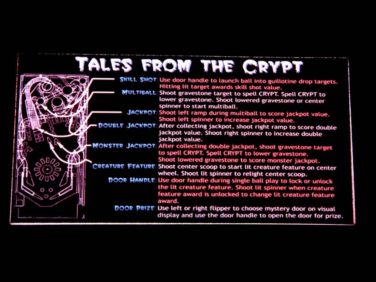 Instruction Card für Tales from the Crypt, transparent