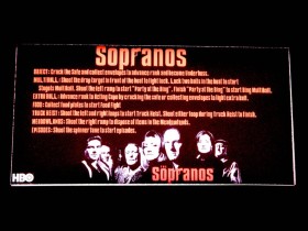 Instruction Card for The Sopranos, transparent