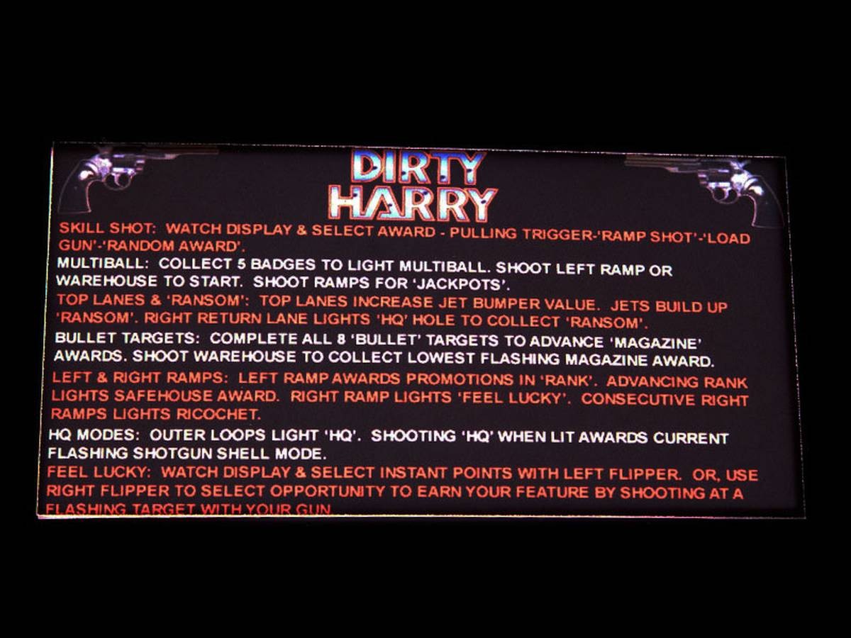 Instruction Card for Dirty Harry (1), transparent