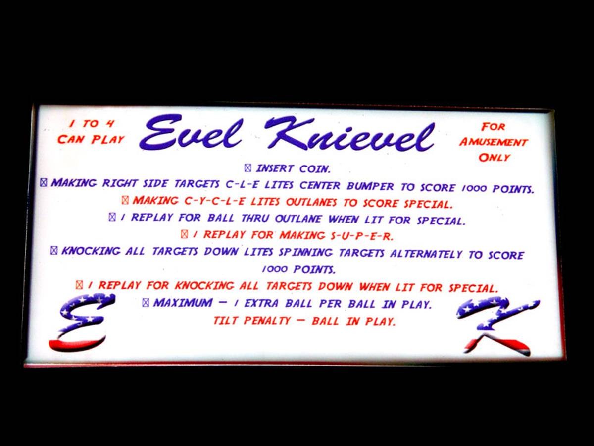 Instruction Card 1 for Evel Knievel, transparent