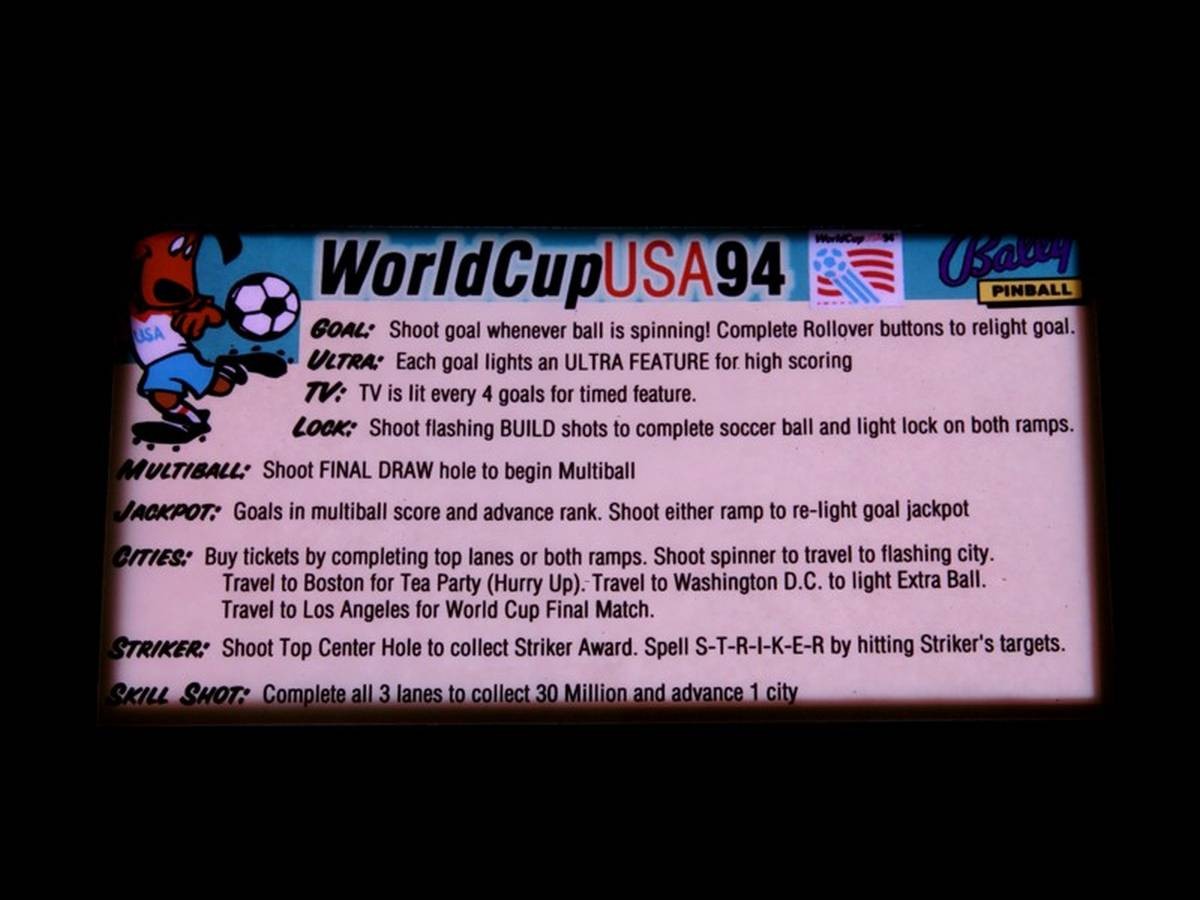 Instruction Card for World Cup Soccer, transparent