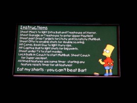 Instruction Card for The Simpsons Pinball Party, transparent