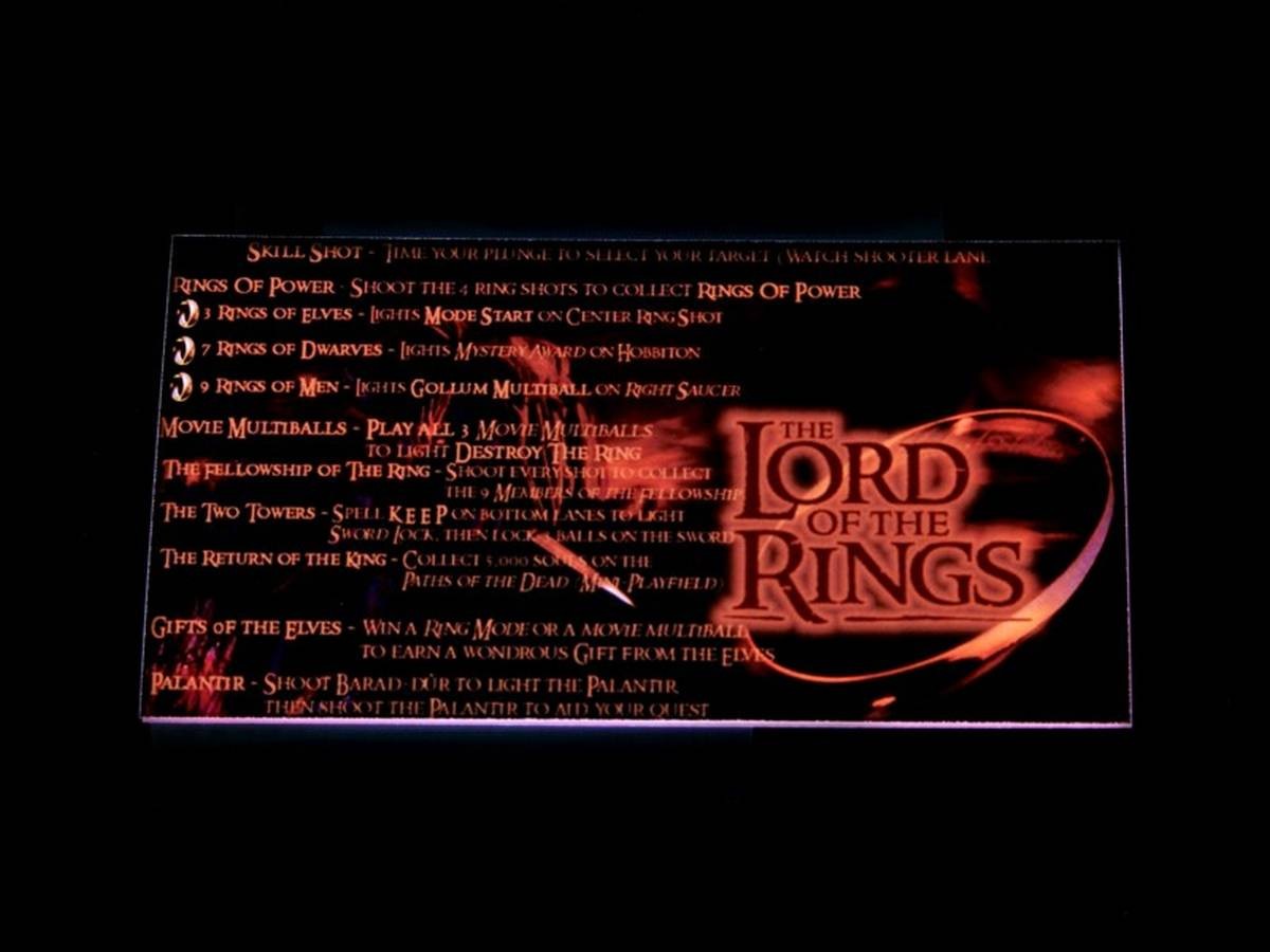 Instruction Card for The Lord of the Rings, transparent