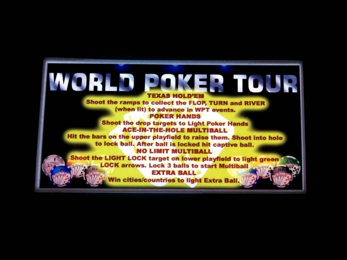 Instruction Card for World Poker Tour, transparent