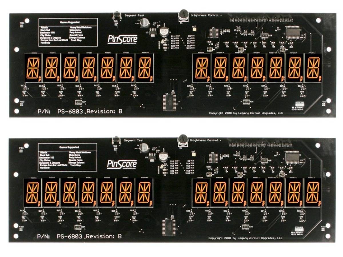 PinScore Flipper LED Display für Bally / Midway 6803