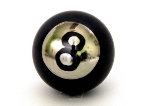 Flipperkugel 27mm "8-Ball" - hochglanz, low magnetic