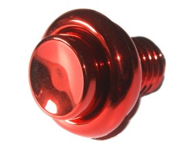 Pinball Pushbutton red metallic 1"